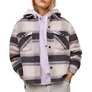 Allsaints Phoebe Purple Plaid Jacket